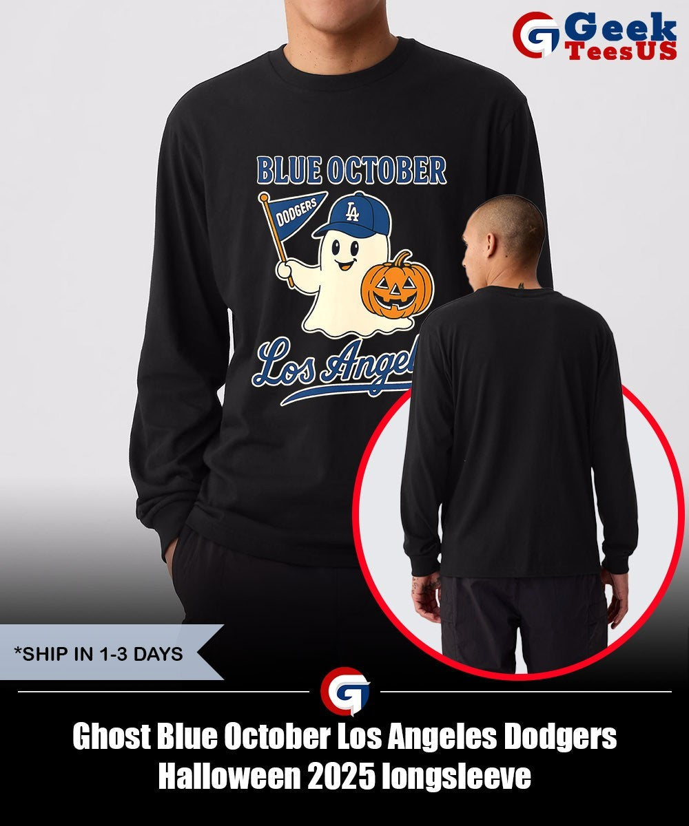 Ghost Blue October Los Angeles Dodgers Halloween 2025 shirt