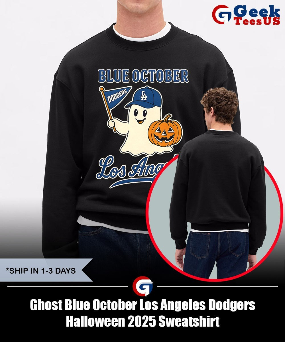Ghost Blue October Los Angeles Dodgers Halloween 2025 shirt