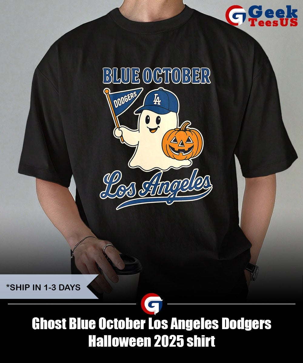 Ghost Blue October Los Angeles Dodgers Halloween 2025 shirt