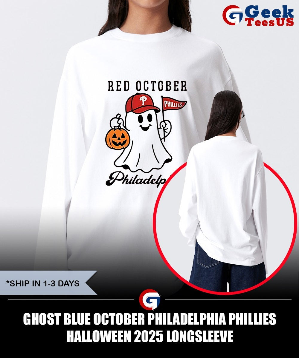 Ghost Blue October Philadelphia Phillies Halloween 2025 shirt
