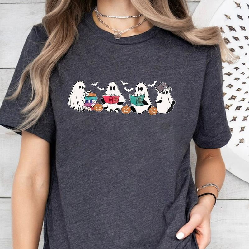 Ghost Book Shirt, Halloween Book TShirt, Bookish Ghost Sweatshirt, Book Ghosts Shirt, Ghost Halloween Shirt, Halloween...