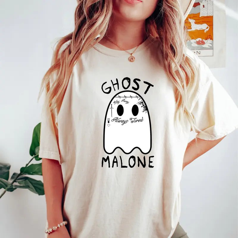 Ghost Malone Shirt Halloween Cute Ghost Sweat Funny Halloween Stay Spooky Spooky Halloween 2024 T-Shirts, Hoodie, Sweatshirt