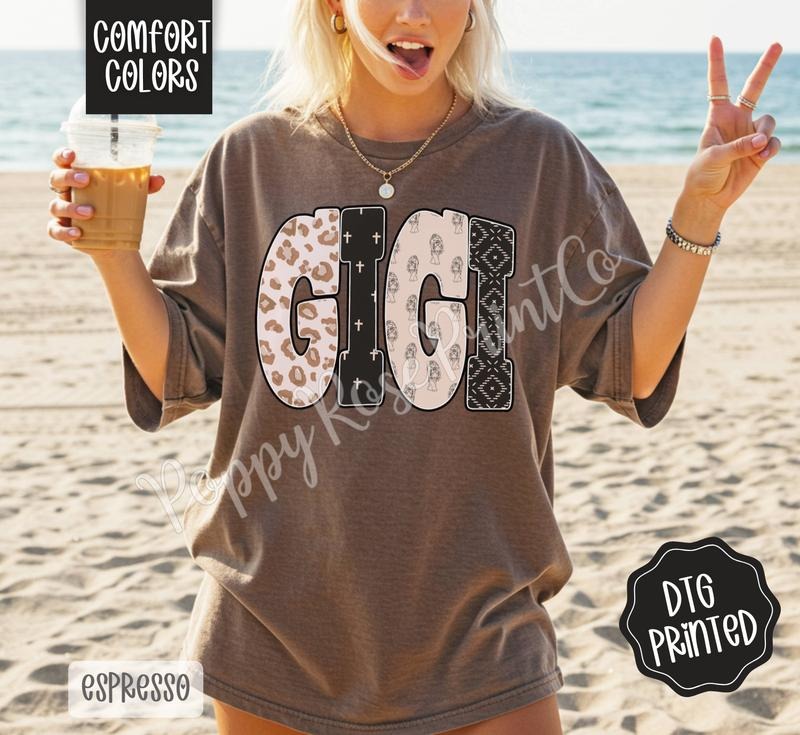 Gi Gi Tiger Shirt Comfort Colors, Trendy Graphic Women's Tee, Gift for Her Hoodie, Sweatshirt | HypeDripTees.com