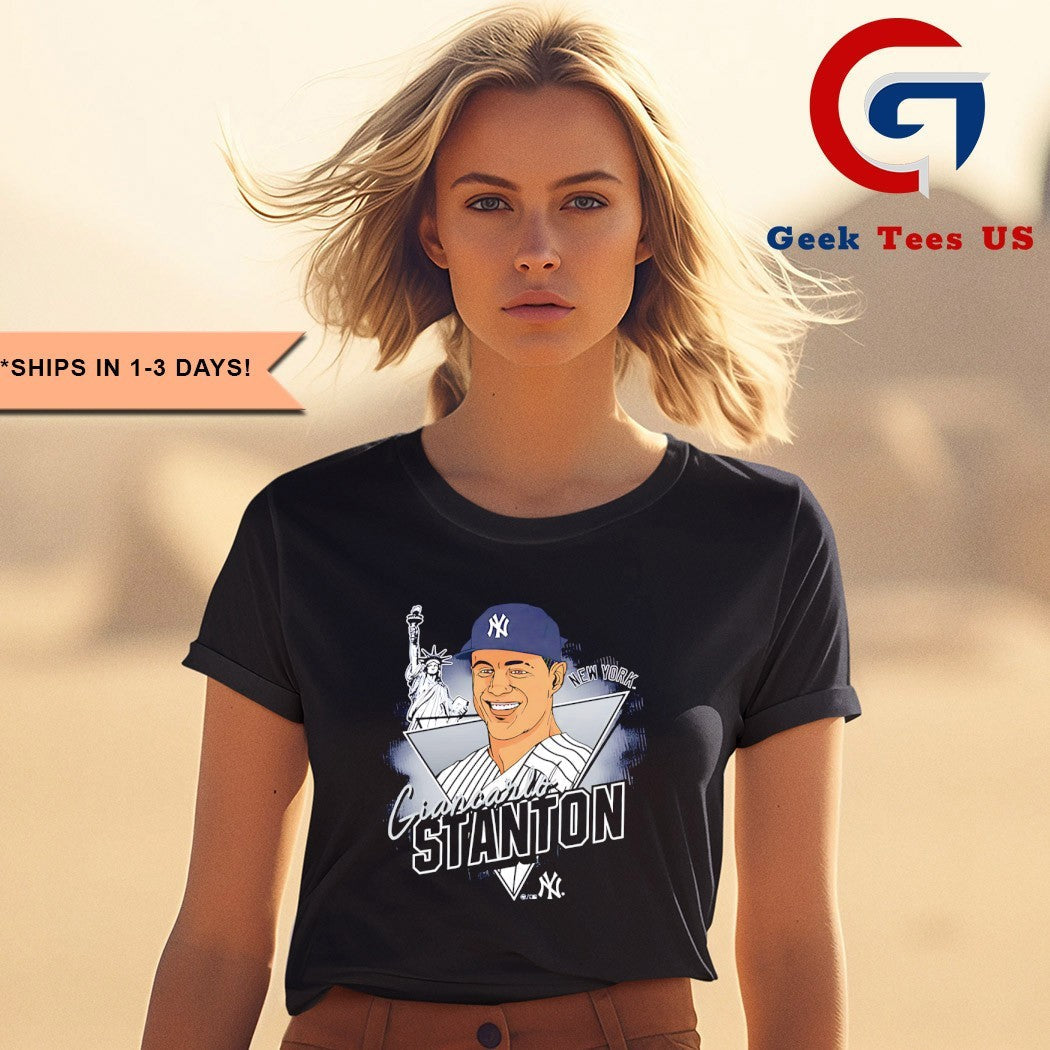Giancarlo Stanton big head New York Yankees baseball player 2025 signature shirt