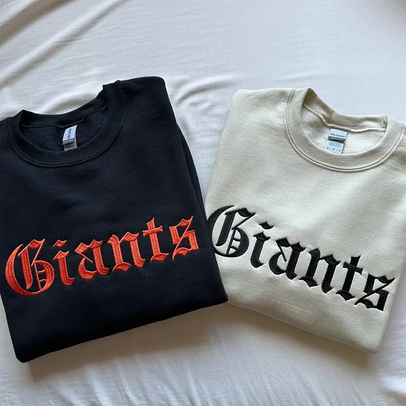 Giants Embroidered Sweatshirt Crewneck, Gifts for her, Gifts for Friends T-Shirts, Hoodie | HypeDripTees.com