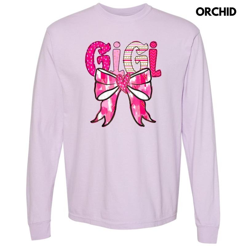 Gigi Valentine Coquette Long Sleeve Comfort Colors T-Shirt Hoodie, Sweatshirt | HypeDripTees.com