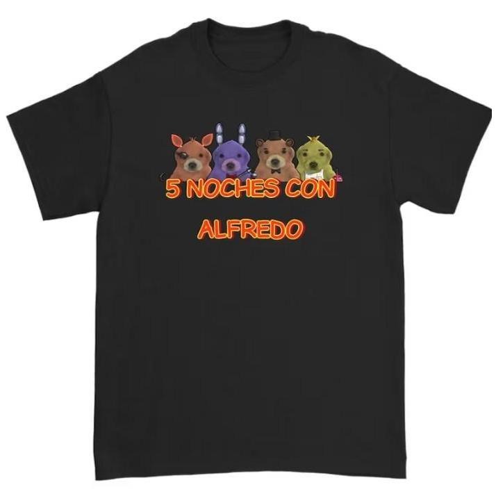 Gildan 5000 5 Noches Con Alfredo T-Shirt Unisex Black Crewneck Short Sleeve Casual Streetwear for Men & Women All Seasons...
