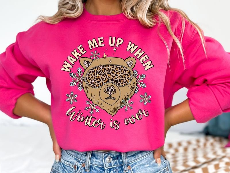 Wake Me Up When Winter is Over / Gildan Sweatshirt in Helicionia T-Shirts, Hoodie | HypeDripTees.com