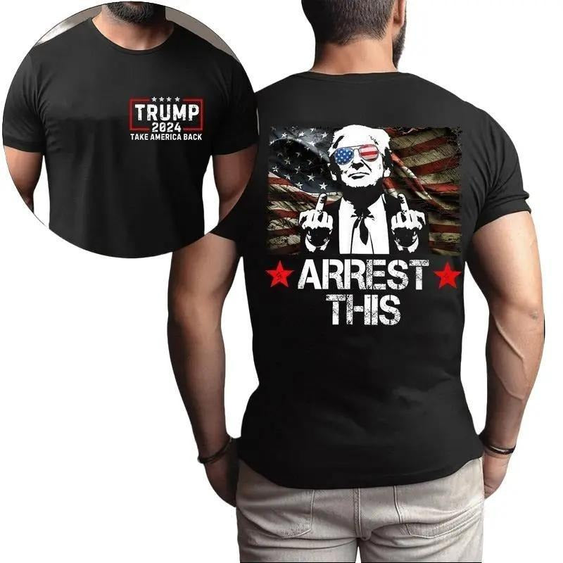 [Gildan T-shirt] Trump Arrest This Graphic Tshirt, Gift For Him, Gift For Her Hoodie, Sweatshirt | HypeDripTees.com
