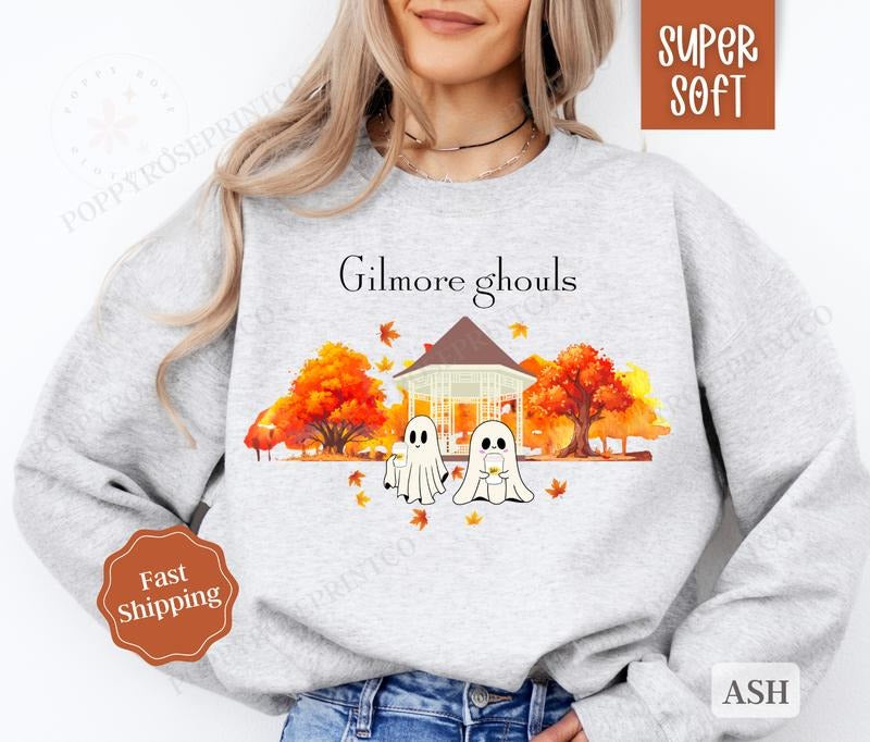 Gilmore Ghouls Sweatshirt,  Cozy Fall Sweatshirt for Women, Pumpkin Season Sweater, T-Shirts, Hoodie | HypeDripTees.com