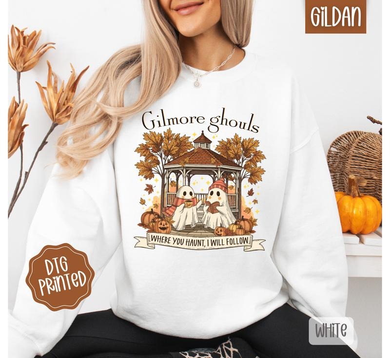 Gilmore Ghouls Sweatshirt, Trendy Women's Autumn Crewneck T-Shirts, Hoodie | HypeDripTees.com