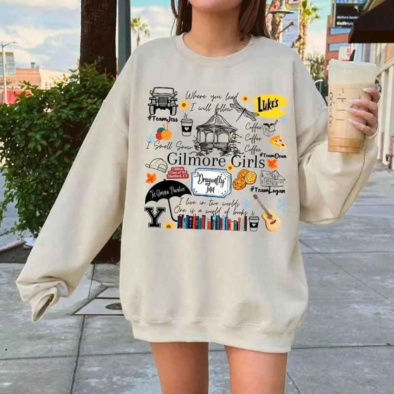 Gilmore Girls Tracklist Stars Hollow Cups Sweatshirt T-Shirts, Hoodie | HypeDripTees.com