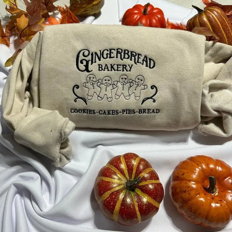 Gingerbread Bakery Embroidered Christmas Sweatshirt for Women and men T-Shirts, Hoodie | HypeDripTees.com