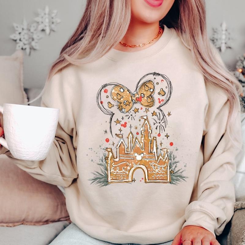 Gingerbread Castle Christmas Crewneck Sweatshirt, Hoodie, T-shirt, Cute Christmas Gifts | HypeDripTees.com