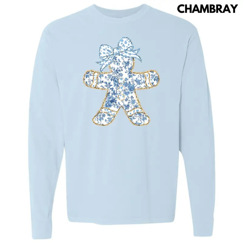 Gingerbread Chinoiserie Long Sleeve Comfort Colors T-Shirt 'NLB' Hoodie, Sweatshirt | HypeDripTees.com