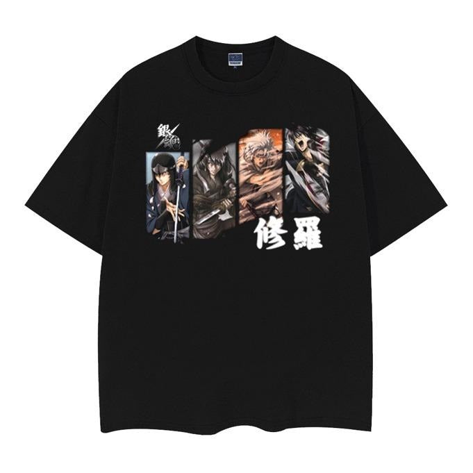 Gintama "Joui Rebels" Vintage Oversized Tee Anime T-shirt 100% Cotton Original Design Men's Top Streetwear Casual Hoodie,...