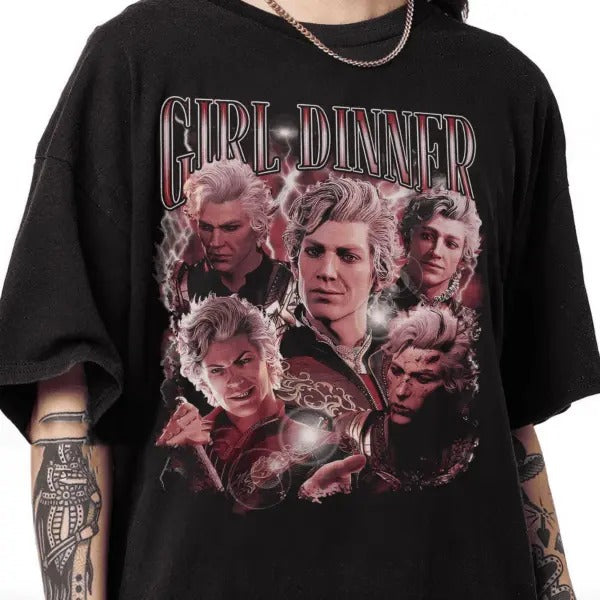 Girl Dinner Astarion Shirt, Baldurs Gate 3 Astarion Shirt Hoodie, Sweatshirt | HypeDripTees.com