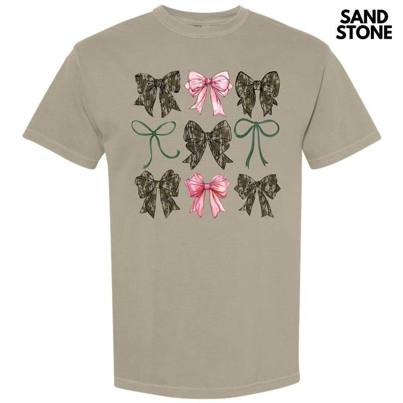 Girly Camo Bow Collage Comfort Colors T-Shirt 'NLB' Hoodie, Sweatshirt | HypeDripTees.com