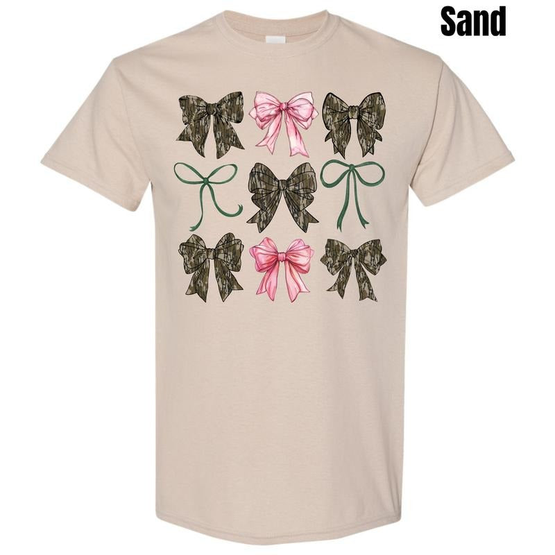 Girly Camo Bow Collage Gildan Short Sleeve T-Shirt 'NLB' Hoodie, Sweatshirt | HypeDripTees.com