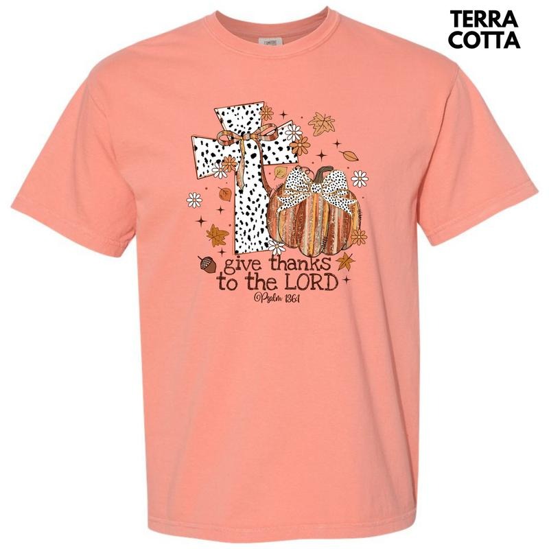 Give Thanks Pumpkin & Cross Comfort Colors T-Shirt 'NLB' Hoodie, Sweatshirt | HypeDripTees.com