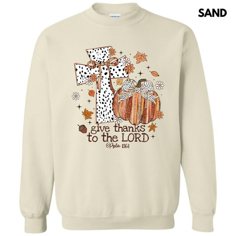 Give Thanks Pumpkin & Cross Sweatshirt 'NLB' T-Shirts, Hoodie | HypeDripTees.com