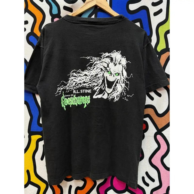 Gives Me Goosebumps RL Stine Shirt, 90s   Movie Vintage Shirt, Halloween Spooky Season Tshirt, Gift For Halloween Party...
