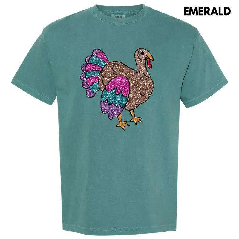 Glam Turkey FAKE Glitter Comfort Colors T-Shirt 'NLB' Hoodie, Sweatshirt | HypeDripTees.com