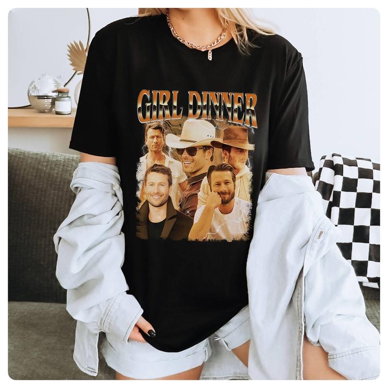 Glen Powell Girl Dinner Shirt Glen Powell Vintage Shirt glen powell if you feel it chase it Shirt Twister Movie Shirt...