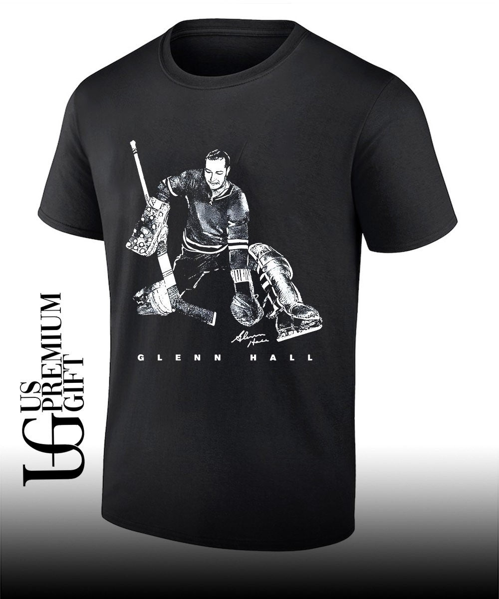 Glenn Hall Chicago Blackhawks hockey bitmap signature shirt