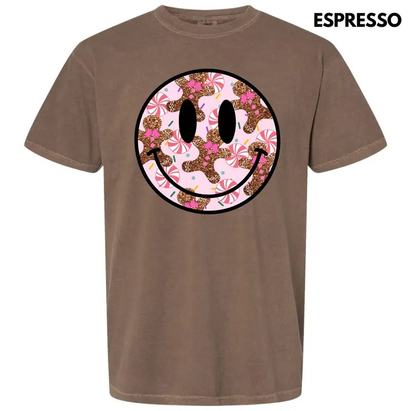 Glitter Gingerbread Happy Face Comfort Colors T-Shirt 'NLB' Hoodie, Sweatshirt | HypeDripTees.com