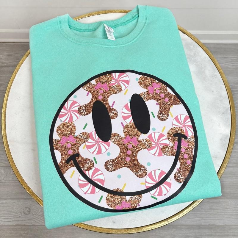 Glitter Gingerbread Happy Face Sweatshirt 'NLB' T-Shirts, Hoodie | HypeDripTees.com