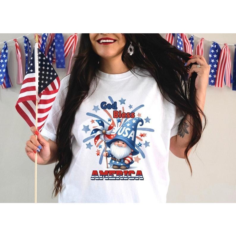 Gnome 4th of July T-Shirt, Gnome T Shirt Gnome 4th of July Shirt USA Shirt Fireworks Shirt Independence Day Gift USA Gift...