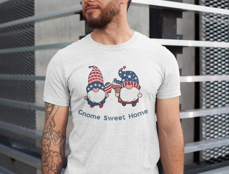 Gnome Sweet Home 4th Of July Edition - Patriotic Red White And Blue Gnome Shirt Hoodie, Sweatshirt | HypeDripTees.com
