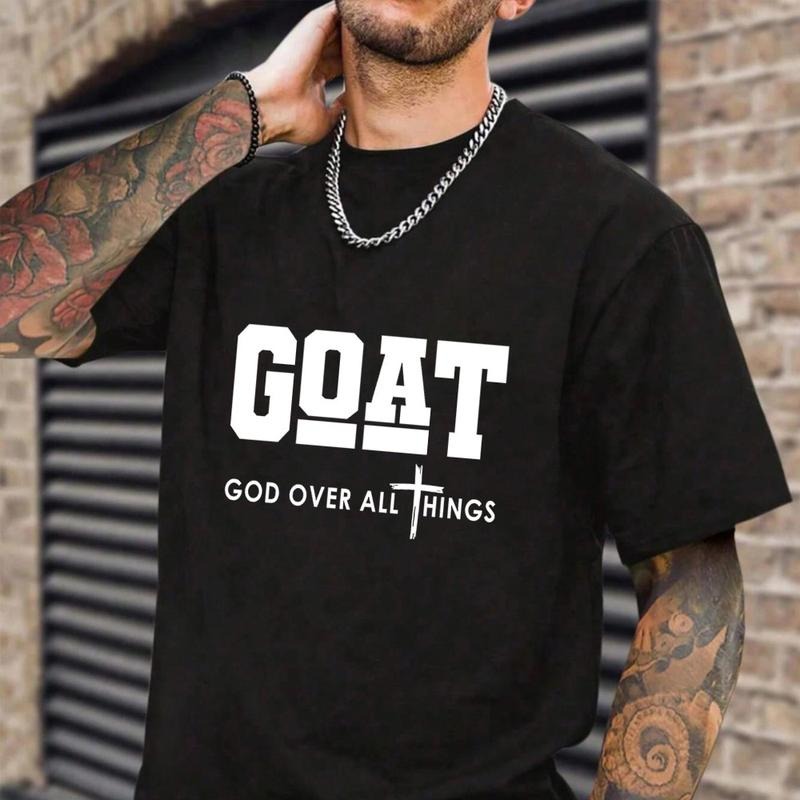 Goat God Over All Things Shirt Casual Style Crew Neck Short Sleeve T-Shirt Tops Trendy for Unisex, Perfect Gift Hoodie,...