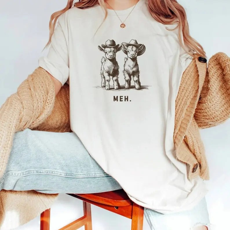 Goat Shirt, Goat Lover Shirt, Western T-Shirt for Women, Cowboy T-Shirt, Farmer Gift, Homestead Shirt, Farm Animal...