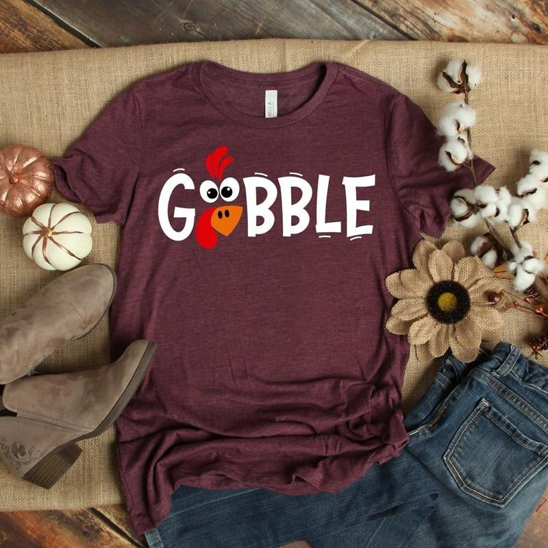 Gobble Gobble Thanksgiving Shirt Womens Family Thanksgiving Shirts Funny Thanksgiving 2024 Shirt Unisex Hoodie, Sweatshirt