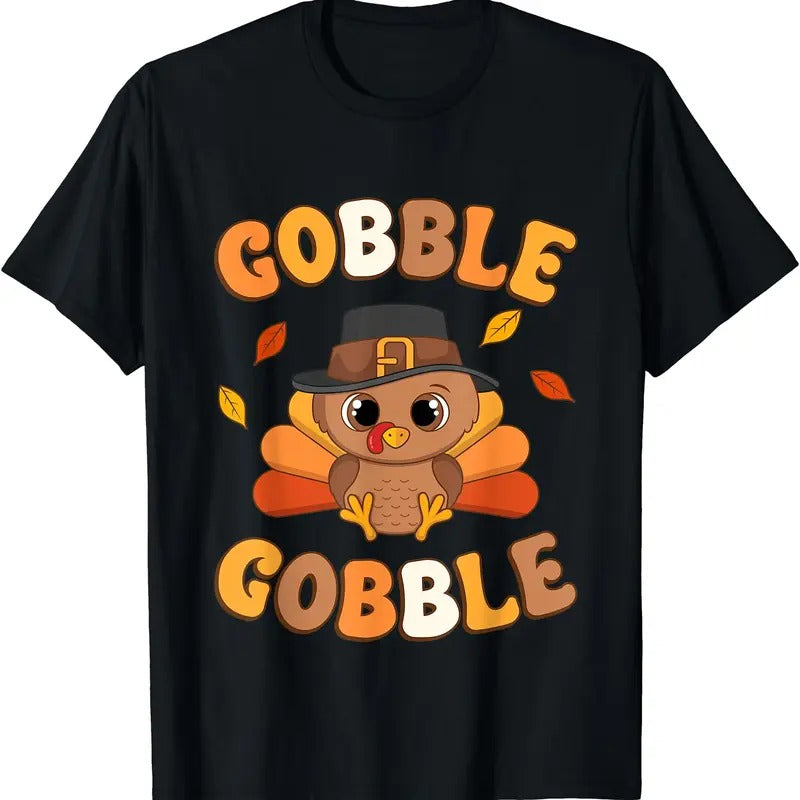 Gobble Turkey Day Happy Thanksgiving Women Toddler Girl Boy T-Shirt Hoodie, Sweatshirt | HypeDripTees.com