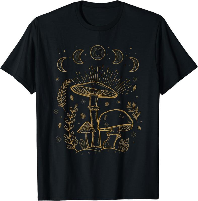 Goblincore Aesthetic Dark Academia Cottagecore Mushroom Short Sleeve T-Shirt Hoodie, Sweatshirt | HypeDripTees.com