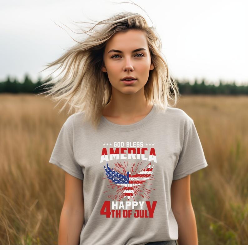 God Bless America - Happy 4th Of July T-shirt With American Flag Eagle Design Hoodie, Sweatshirt | HypeDripTees.com