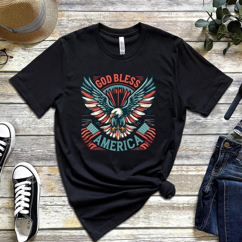 God Bless America Shirt 4th Of July Shirt Patriotic Shirt America Shirt Usa Shirt Independence Day Fourth Of July Shirt...