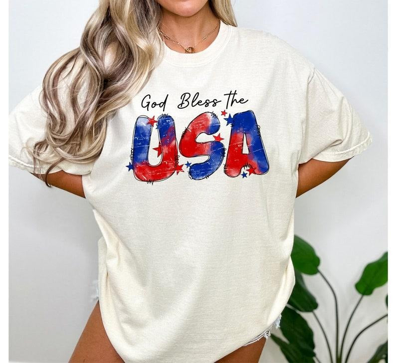 , God Bless America Shirt, 4th of July Shirt, Independence Day Shirt, USA Patriotic Shirt, 4th of July Party Shirt, USA...