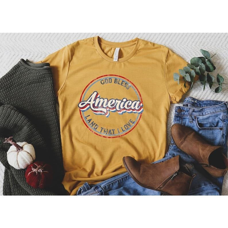 God Bless America Shirt, 4th of July Shirt, Patriotic Shirts, 4th Of July Family Matching, Independence Day Shirt Hoodie,...