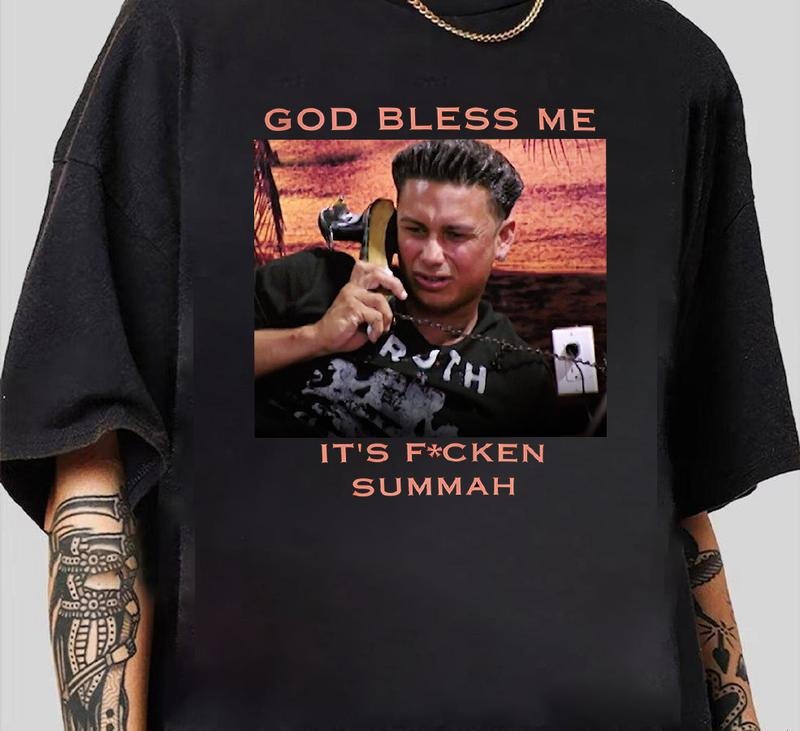 God Bless Me It's Fcken Summah T-Shirt Trendy Graphic T-Shirt with Street Style Hoodie, Sweatshirt | HypeDripTees.com