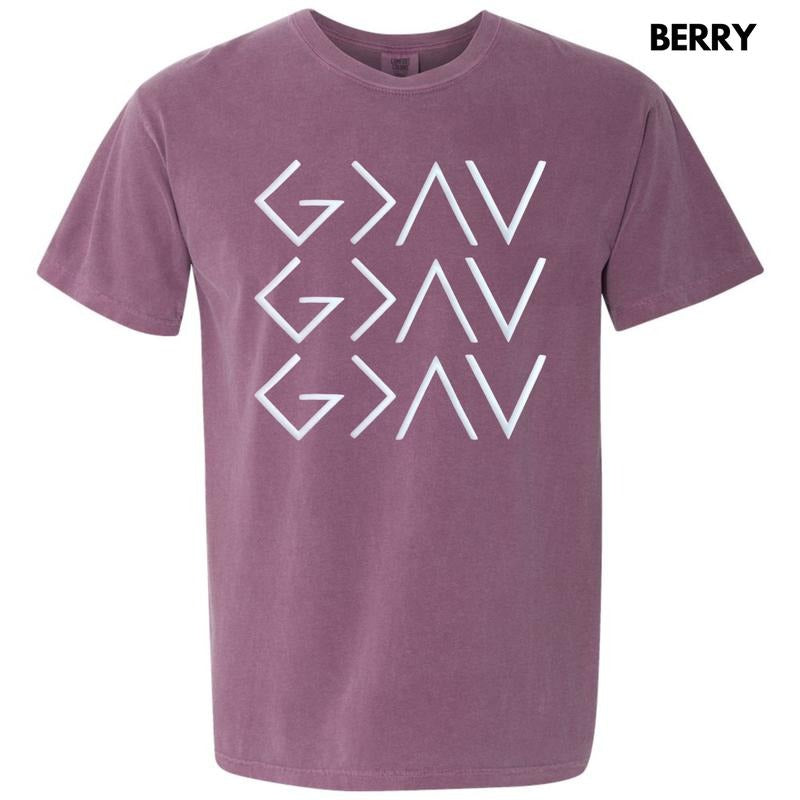 God Is Greater Symbols Puff Comfort Colors T-Shirt Hoodie, Sweatshirt | HypeDripTees.com