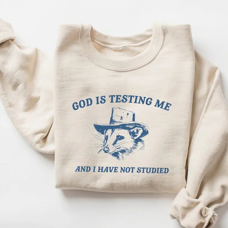 God Is Testing Me and I Have Not Studied Sweatshirt T-Shirts, Hoodie | HypeDripTees.com