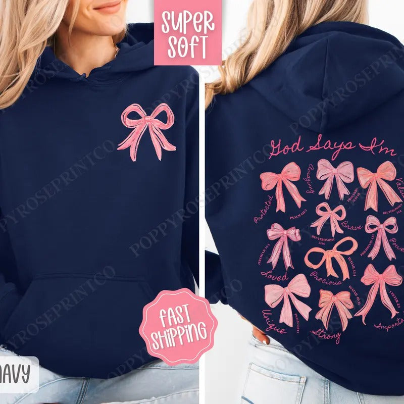 God Says I Am Hoodie, Religious Women's Hooded Sweatshirt, Trendy Women's Hoodie T-Shirts | HypeDripTees.com
