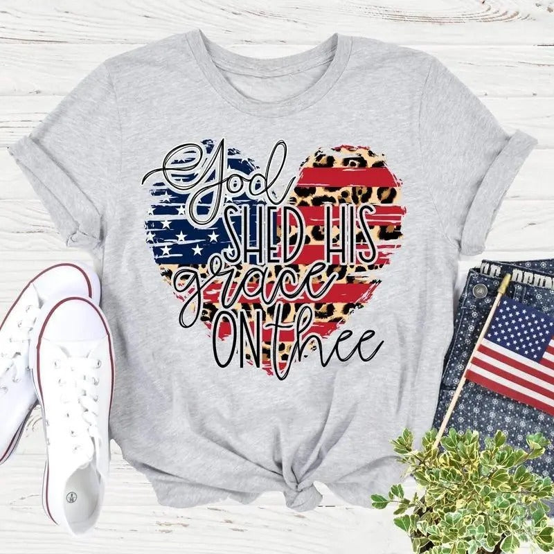 God Shed His Grace on Thee Tee, For Women Shirt, T-Shirt Comfort Cotton Hoodie, Sweatshirt | HypeDripTees.com