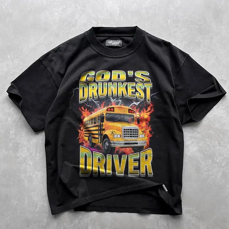 God's Drunkest Driver T-shirt, funny meme shirt, bus driver tee, Funny Gift,  Offensive T-Shirt, School tee, Funny Tee,...