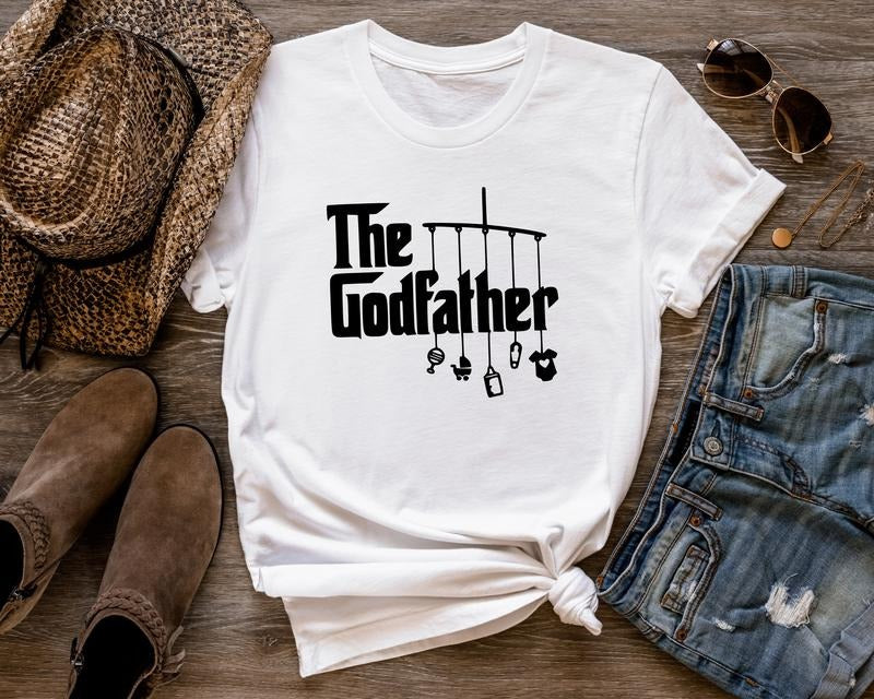 Godfather Unisex T-Shirt, Dad Shirt, The Godfather Gift, Best Dad Gift Fabric Cotton Hoodie, Sweatshirt | HypeDripTees.com