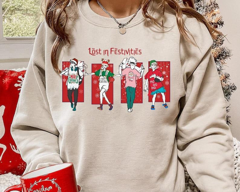 Lost in Festivities sweatshirt / JJK Christmas Special Sweatshirt / Christmas t-shirt for anime lovers / Anime sweatshirt...